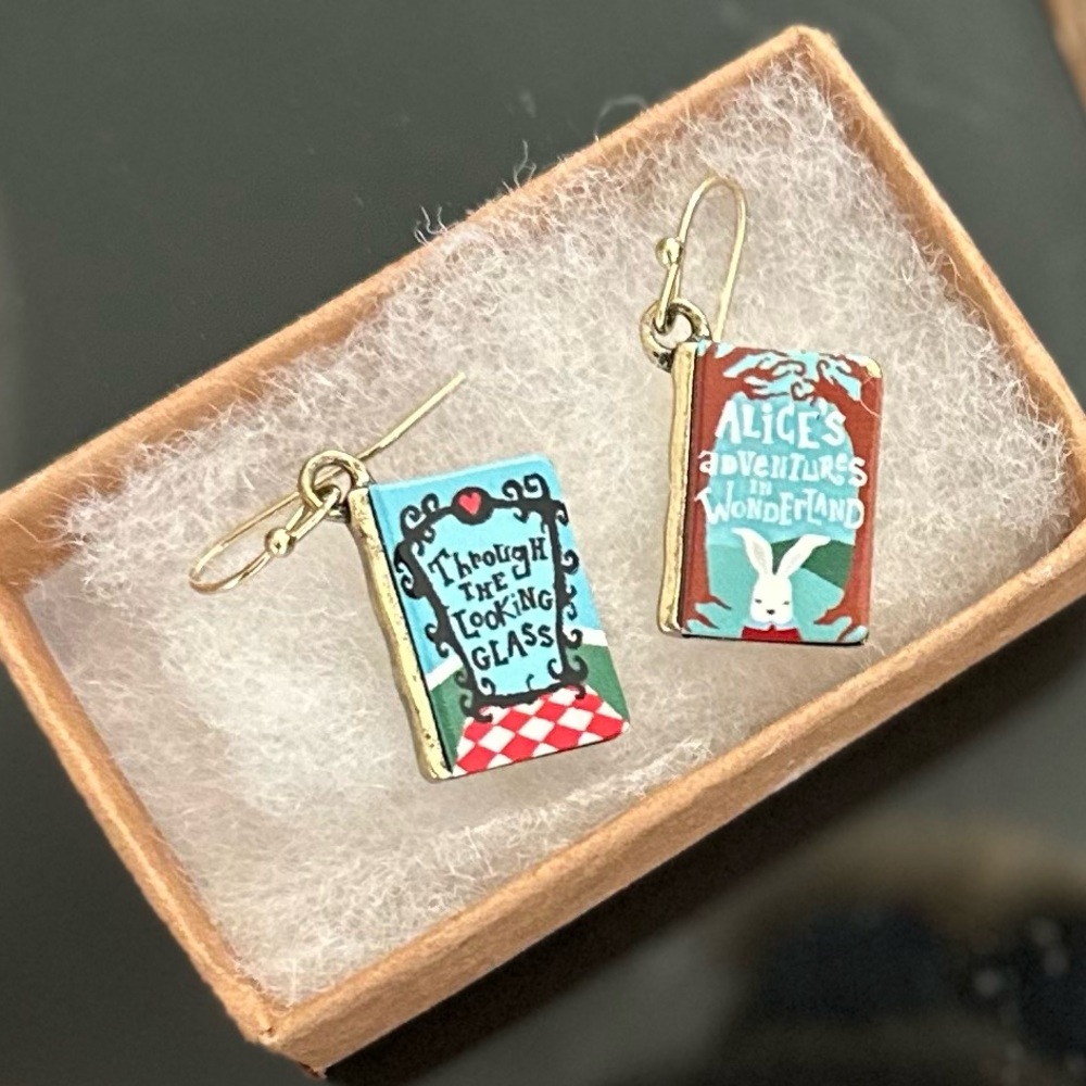 Mini Book Charm Earrings | Alice in Wonderland - Picture 5 of 5